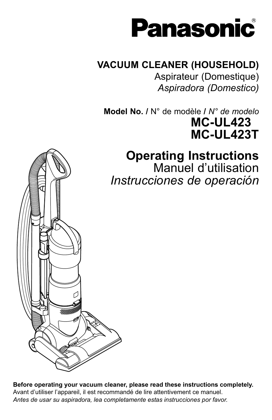 Panasonic MC-UL423 User Manual | 68 pages