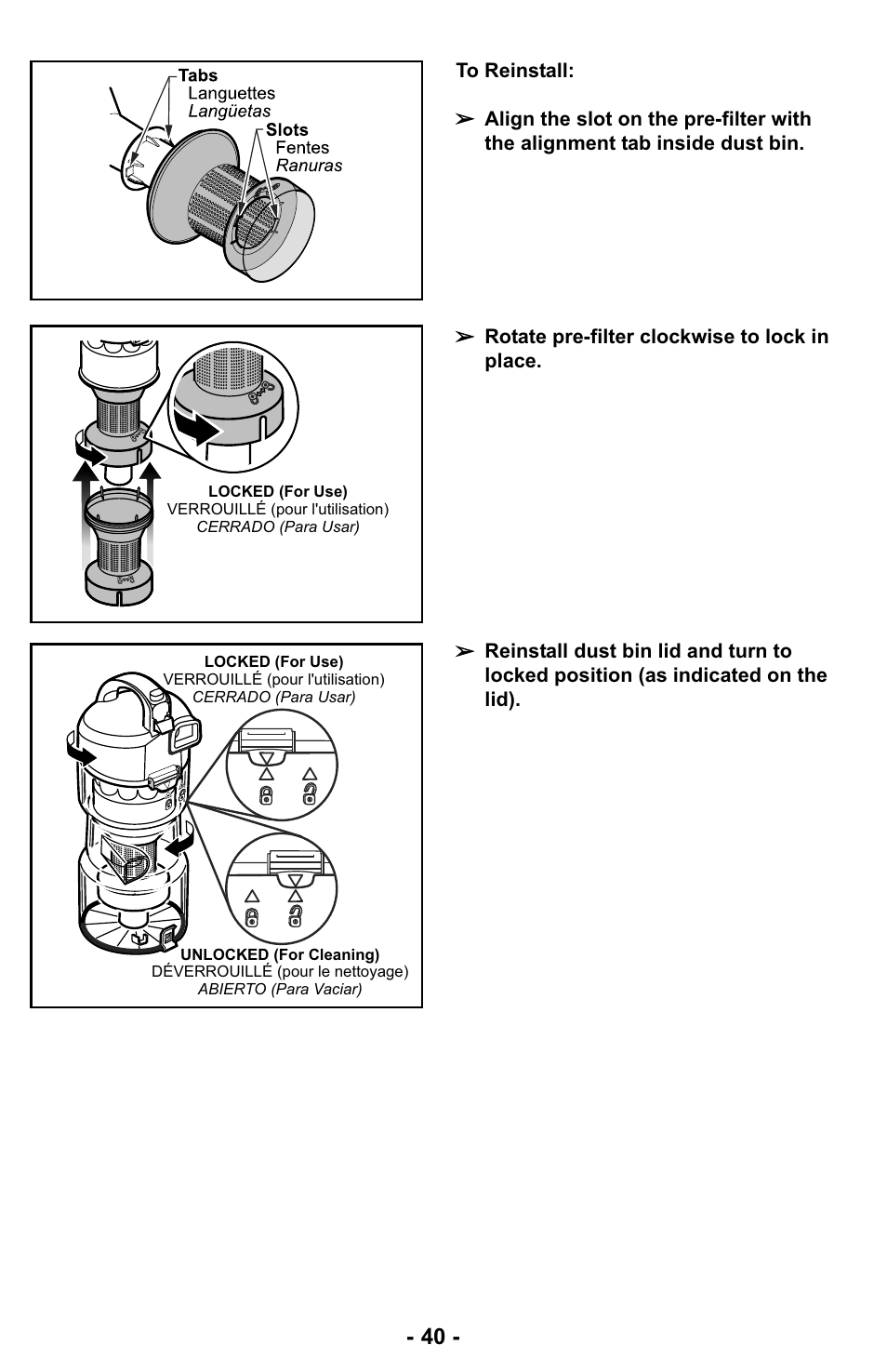 Panasonic MC-UL423 User Manual | Page 40 / 68