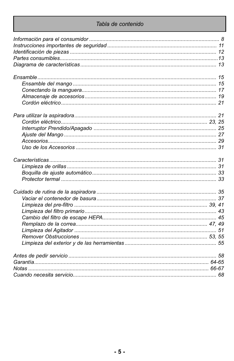 Panasonic MC-UL423 User Manual | Page 5 / 68