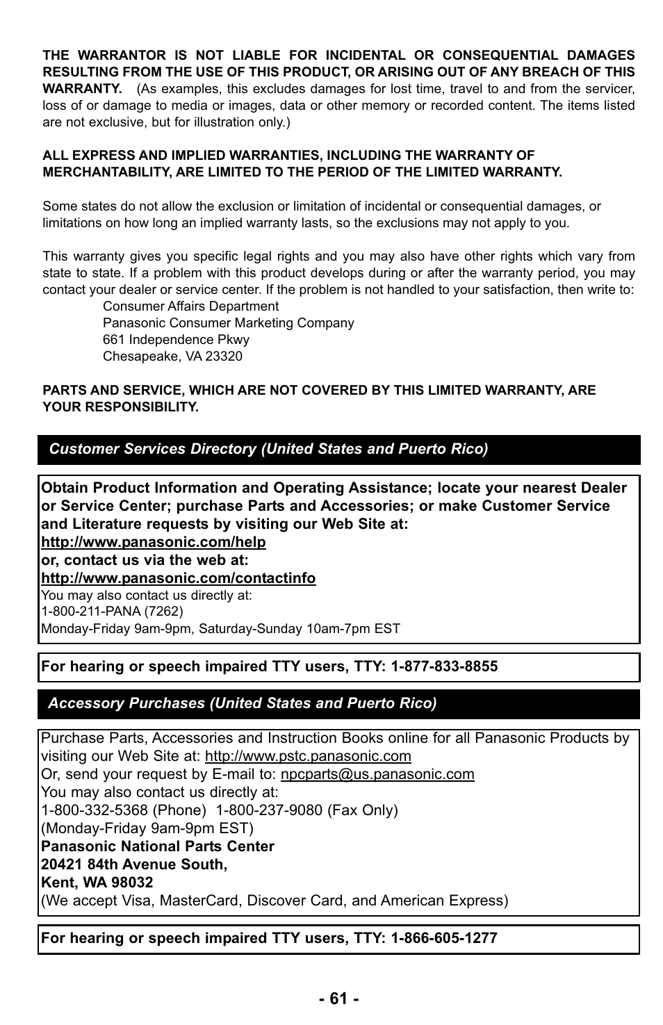 Panasonic MC-UL423 User Manual | Page 61 / 68