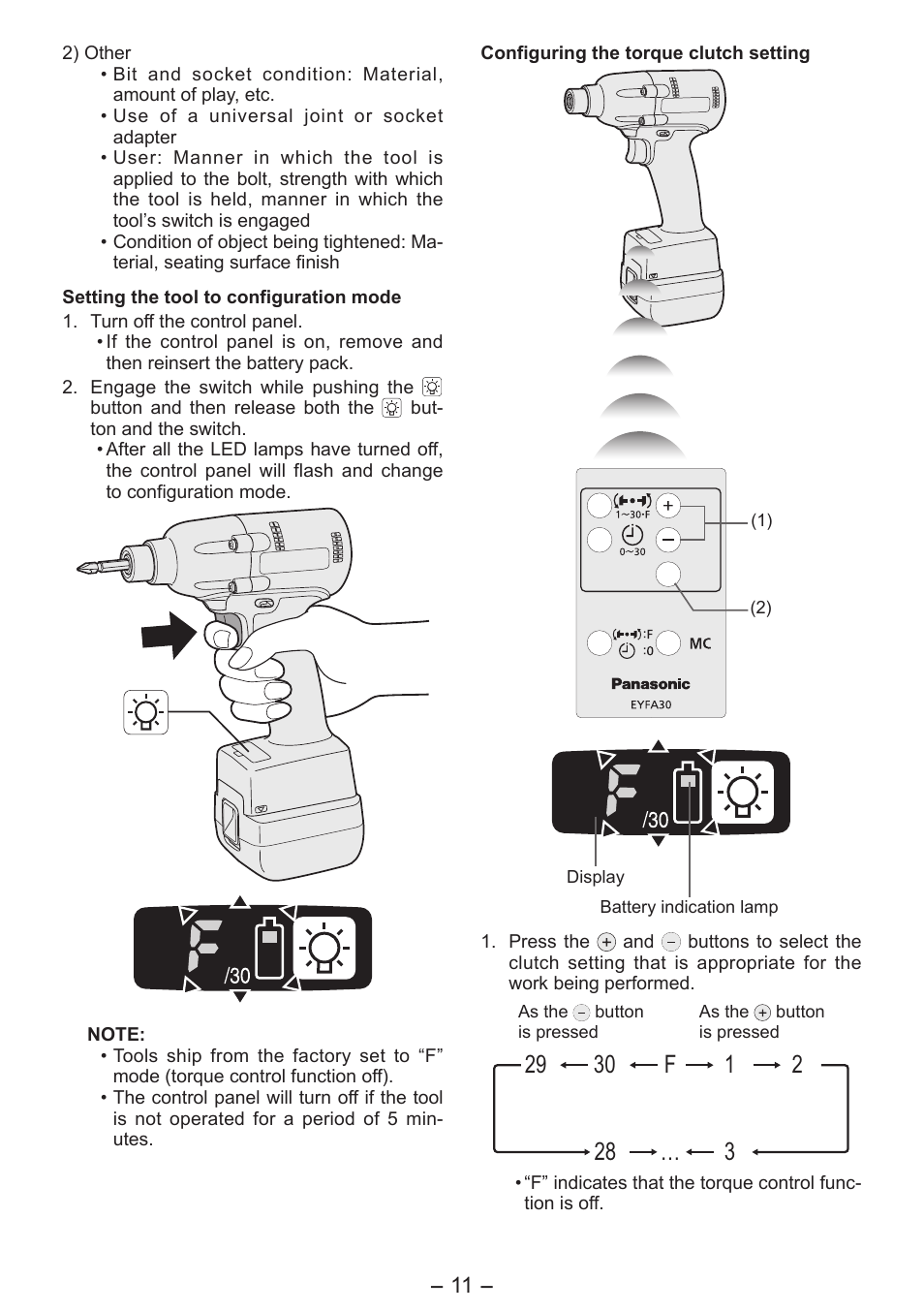 Panasonic EYFLA6P User Manual | Page 11 / 56