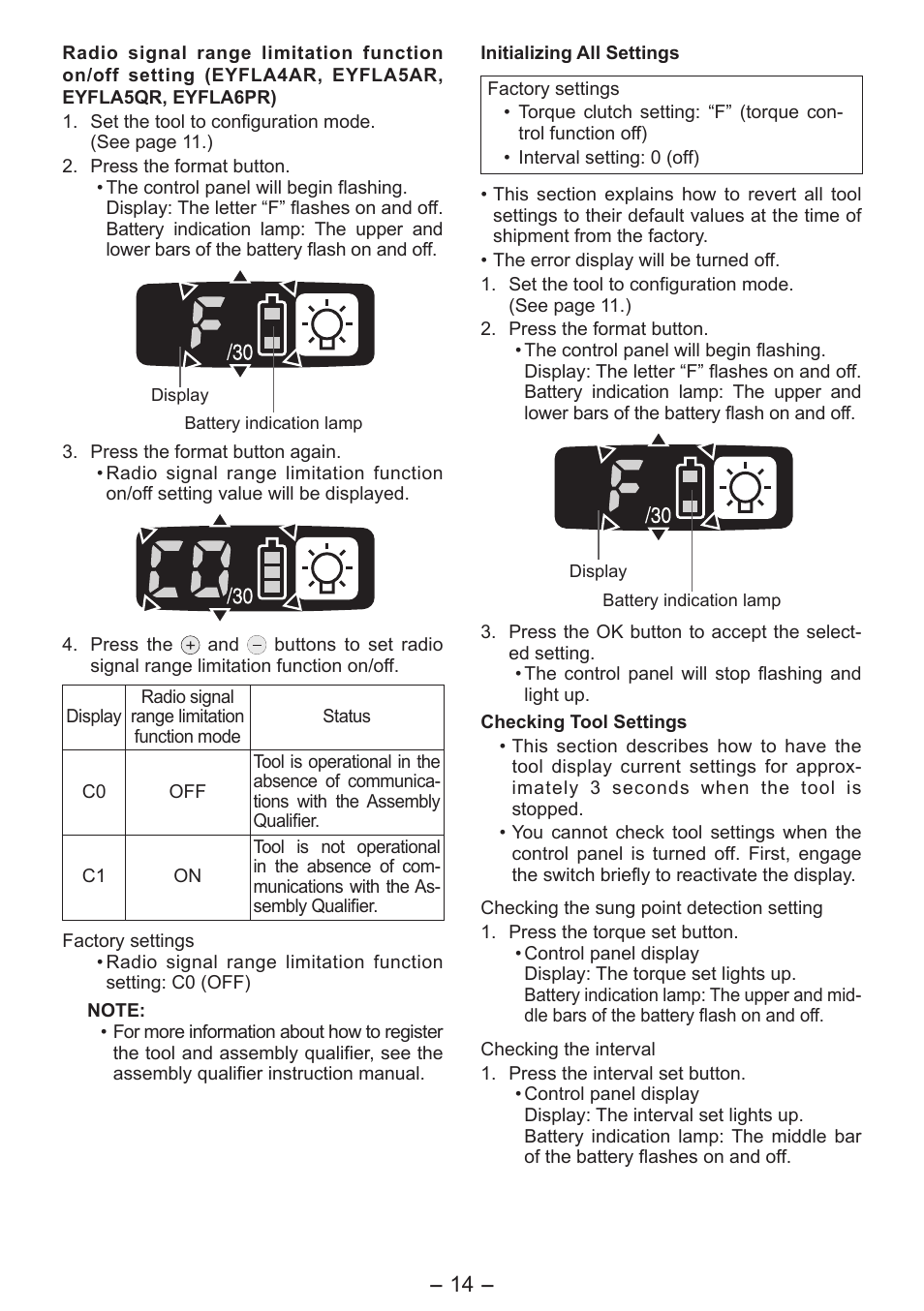 Panasonic EYFLA6P User Manual | Page 14 / 56