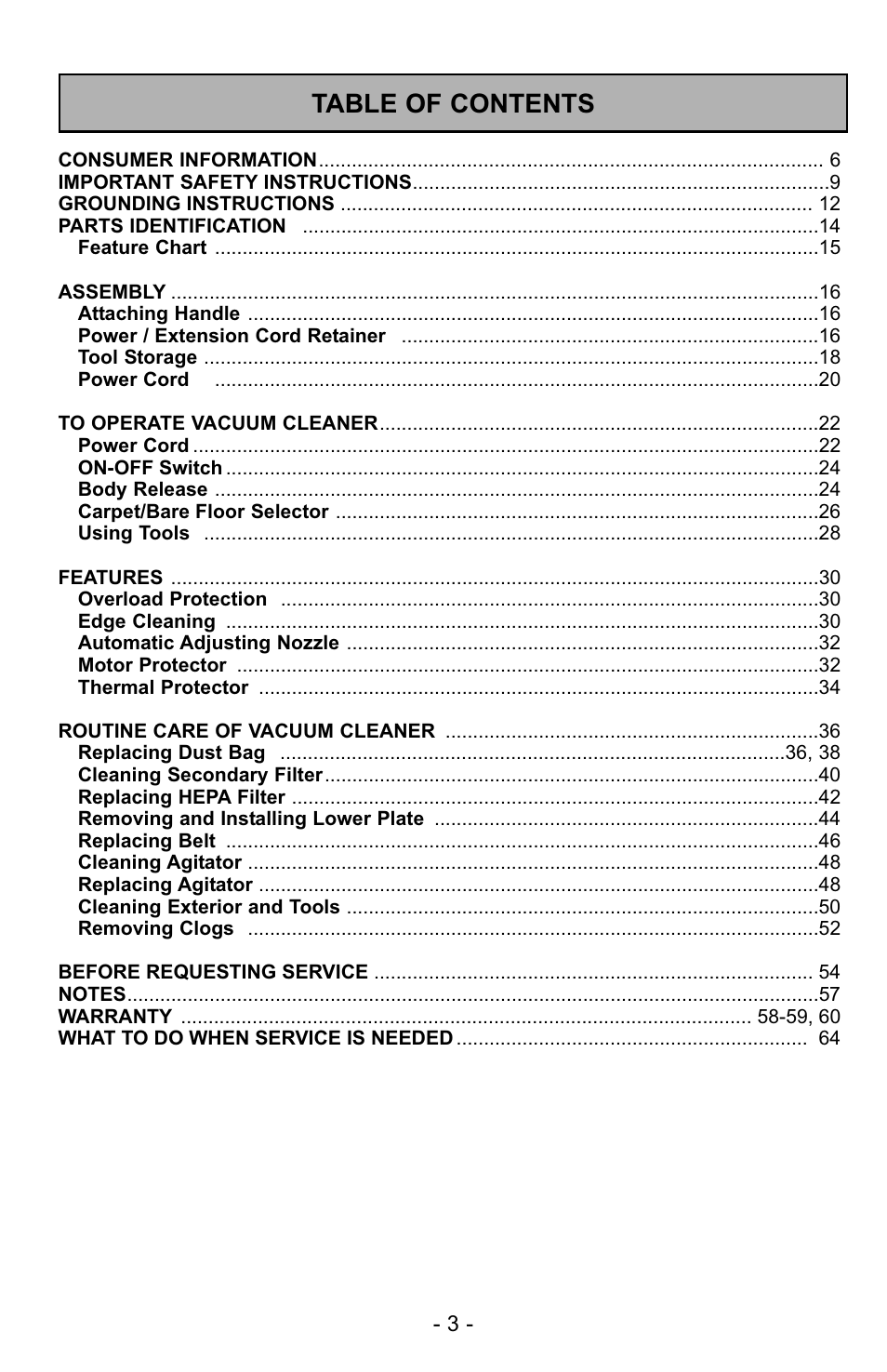 Panasonic MC-GG529 User Manual | Page 3 / 64