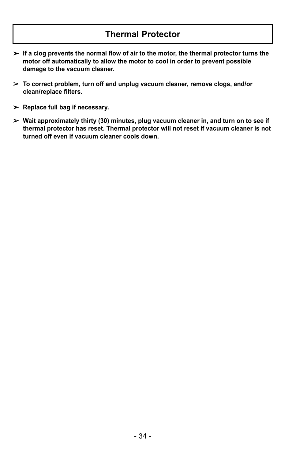 Thermal protector | Panasonic MC-GG529 User Manual | Page 34 / 64