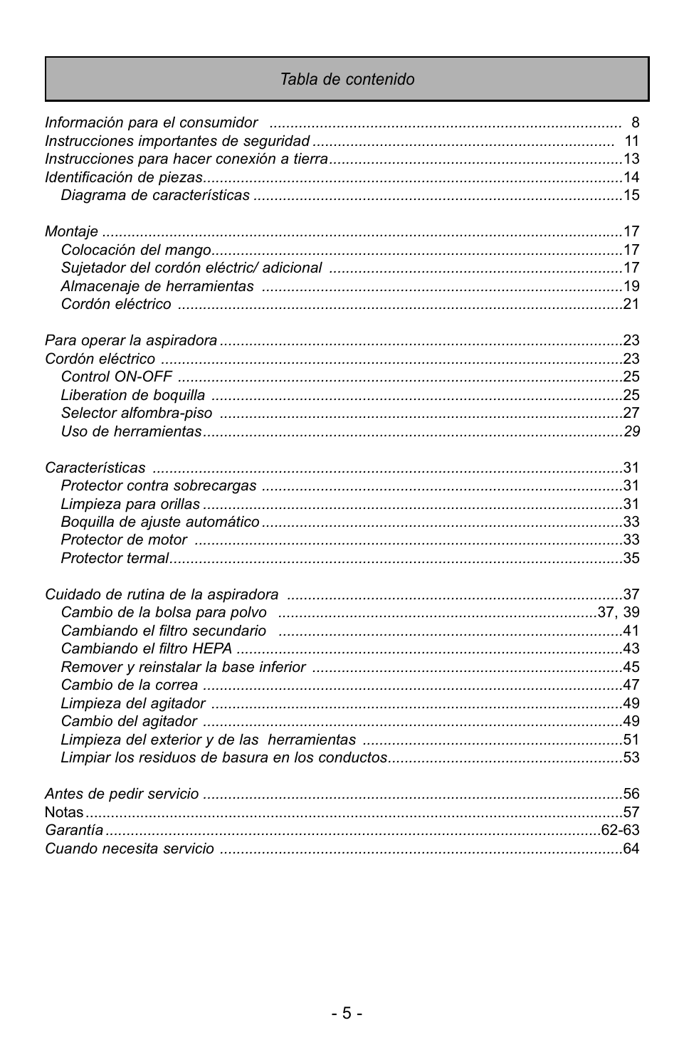 Panasonic MC-GG529 User Manual | Page 5 / 64