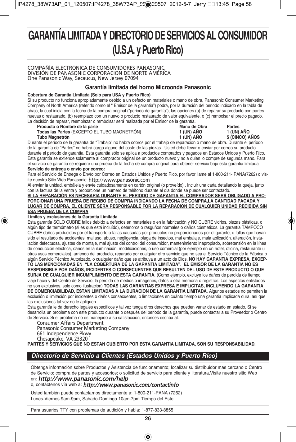 Panasonic NN-SN942B User Manual | Page 58 / 60