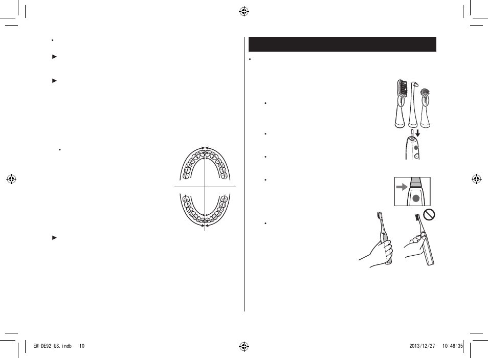 Using the toothbrush | Panasonic EW-DE92-S User Manual | Page 10 / 20