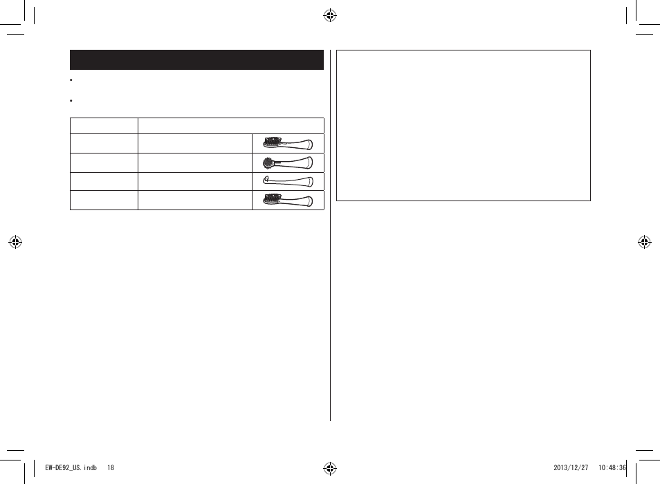 Changing the brush head (sold separately) | Panasonic EW-DE92-S User Manual | Page 18 / 20