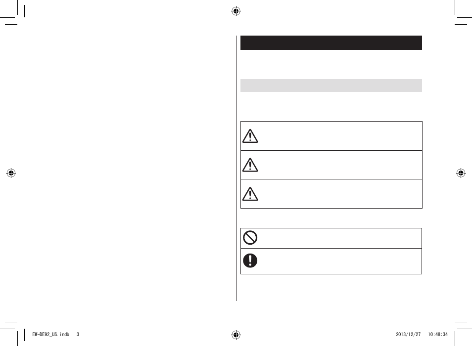 Save these instructions, Danger, Warning | Caution | Panasonic EW-DE92-S User Manual | Page 3 / 20