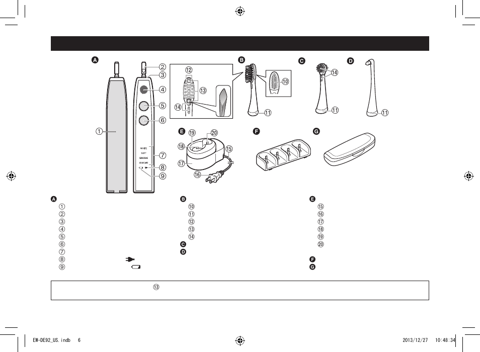 Parts identification | Panasonic EW-DE92-S User Manual | Page 6 / 20