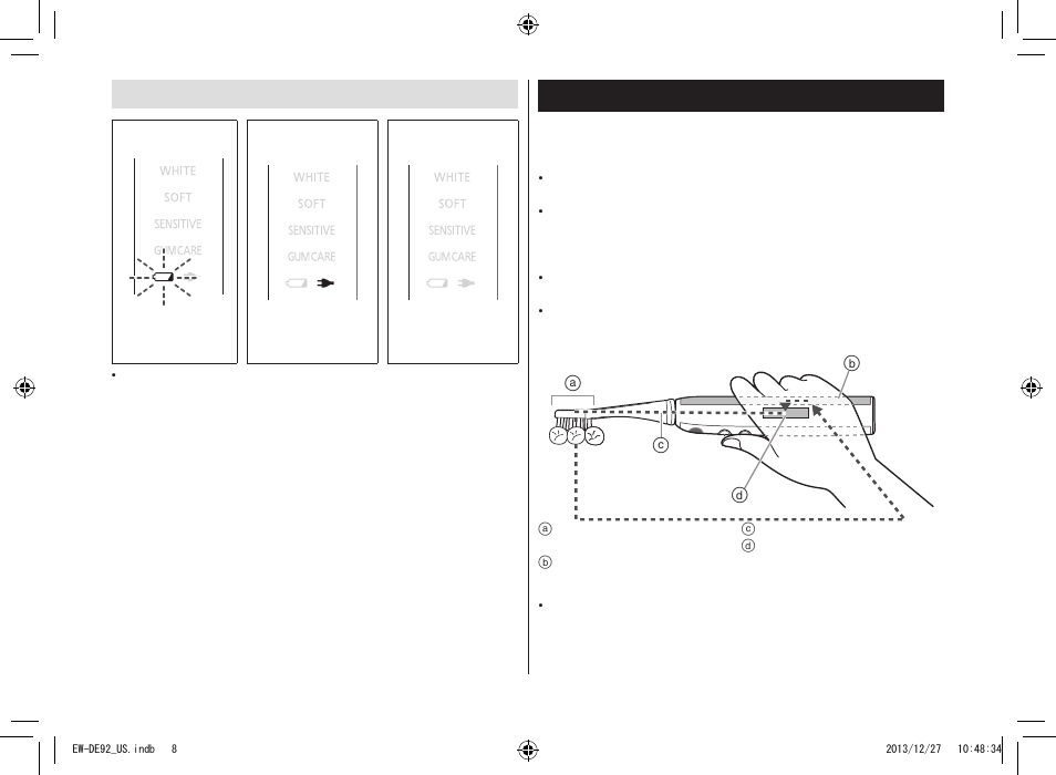 Before cleaning your teeth, About the lamp | Panasonic EW-DE92-S User Manual | Page 8 / 20