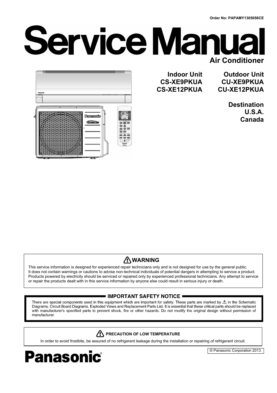 Panasonic CS-XE9PKUA User Manual | 102 pages