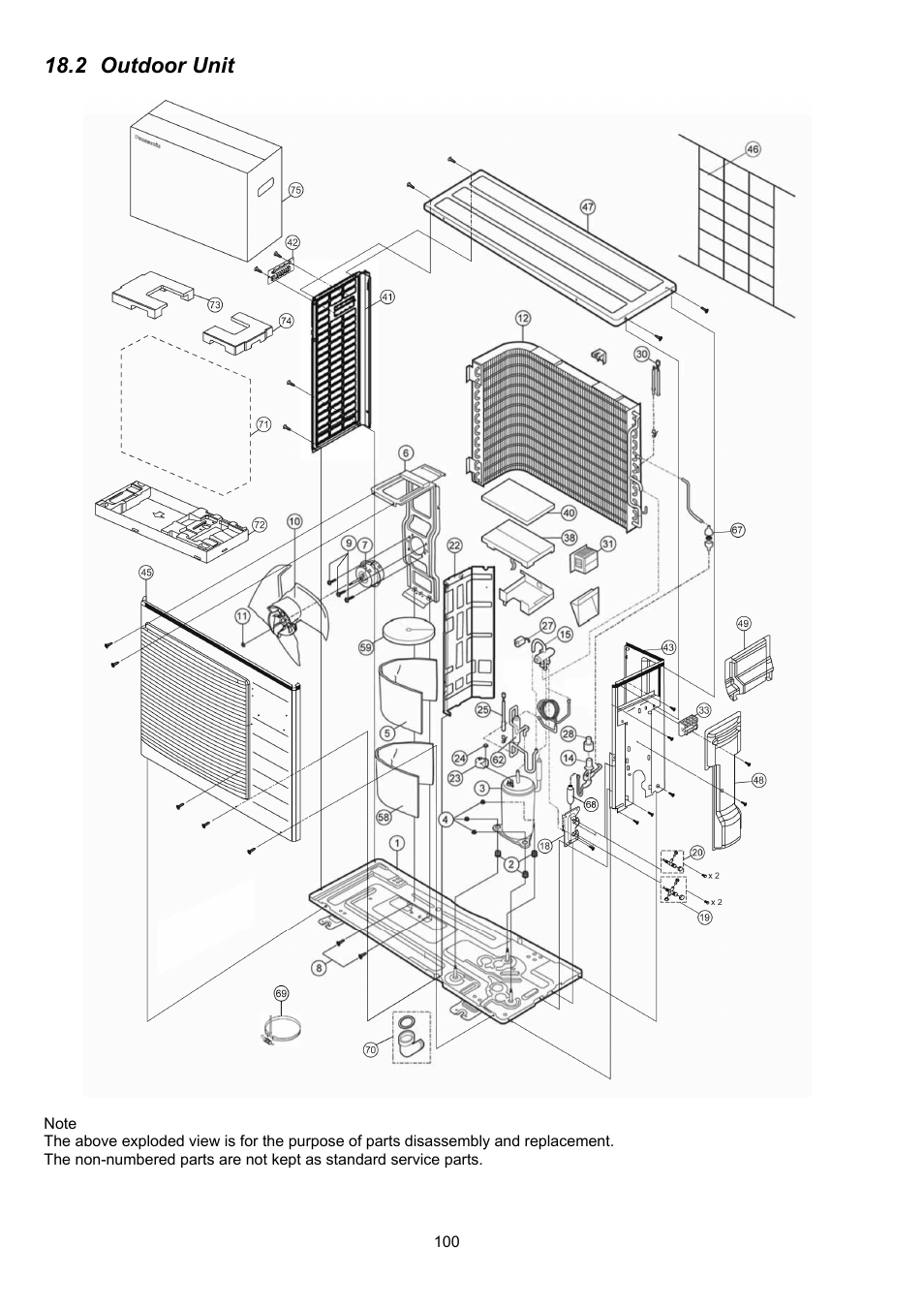 2 outdoor unit | Panasonic CS-XE9PKUA User Manual | Page 100 / 102