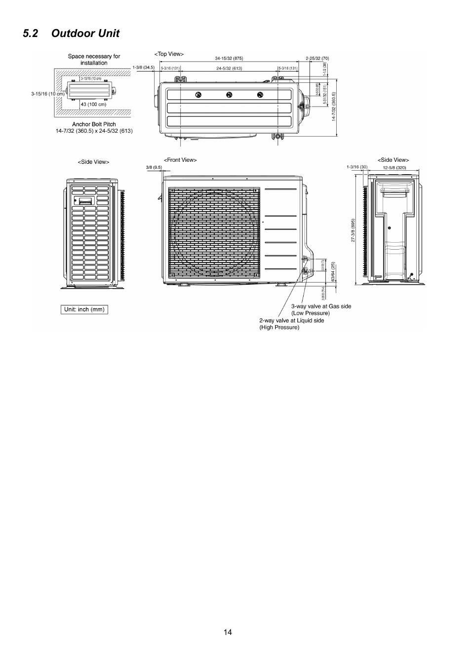 2 outdoor unit | Panasonic CS-XE9PKUA User Manual | Page 14 / 102