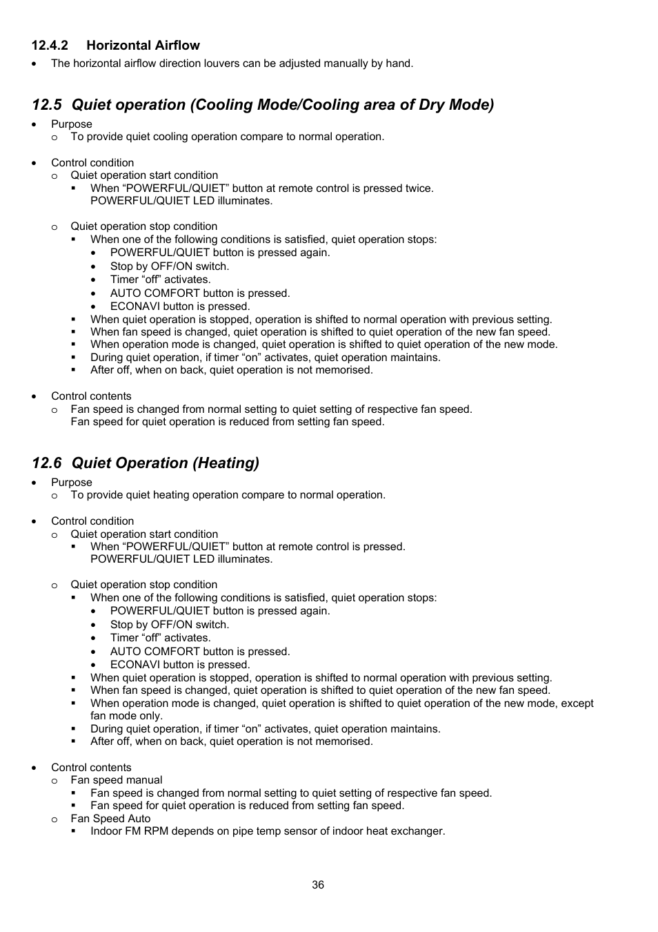 6 quiet operation (heating) | Panasonic CS-XE9PKUA User Manual | Page 36 / 102