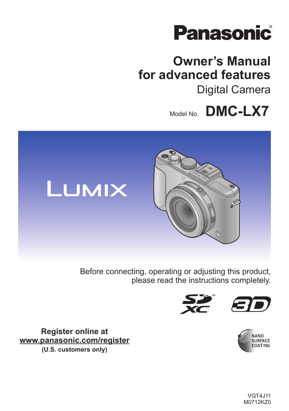 Panasonic DMC-LX7K User Manual | 226 pages