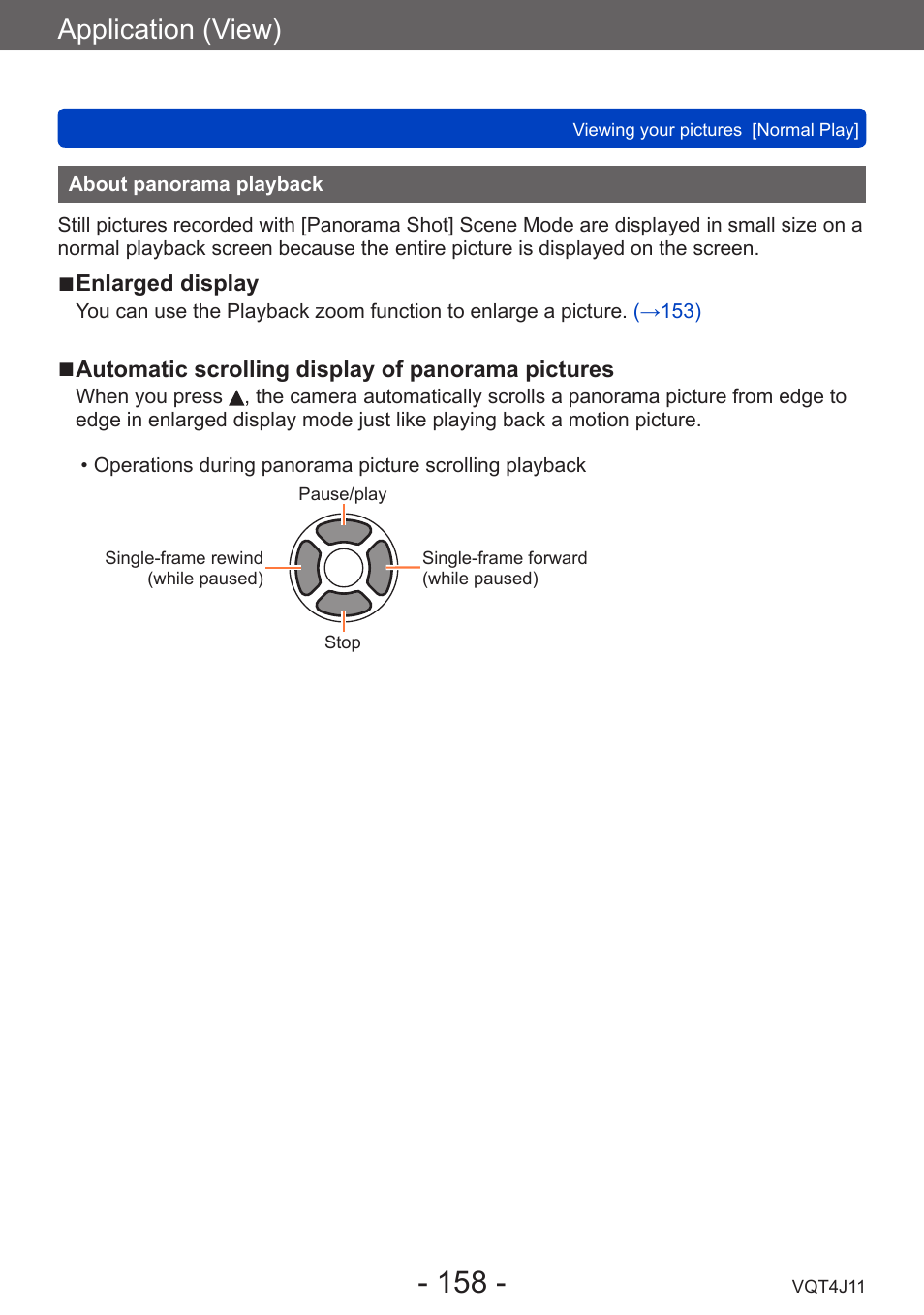 About panorama playback, Application (view) | Panasonic DMC-LX7K User Manual | Page 158 / 226