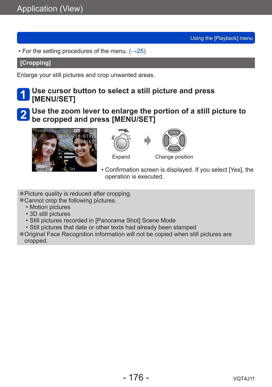 Cropping, Application (view) | Panasonic DMC-LX7K User Manual | Page 176 / 226