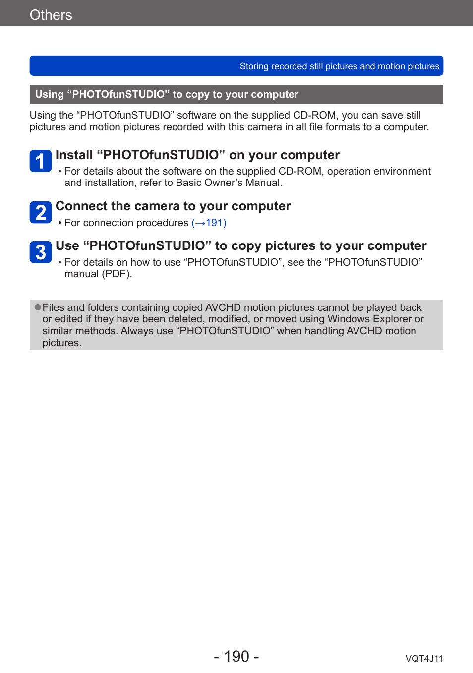 Using “photofunstudio” to copy to your computer, Using “photofunstudio” to copy to, Your computer | Others | Panasonic DMC-LX7K User Manual | Page 190 / 226