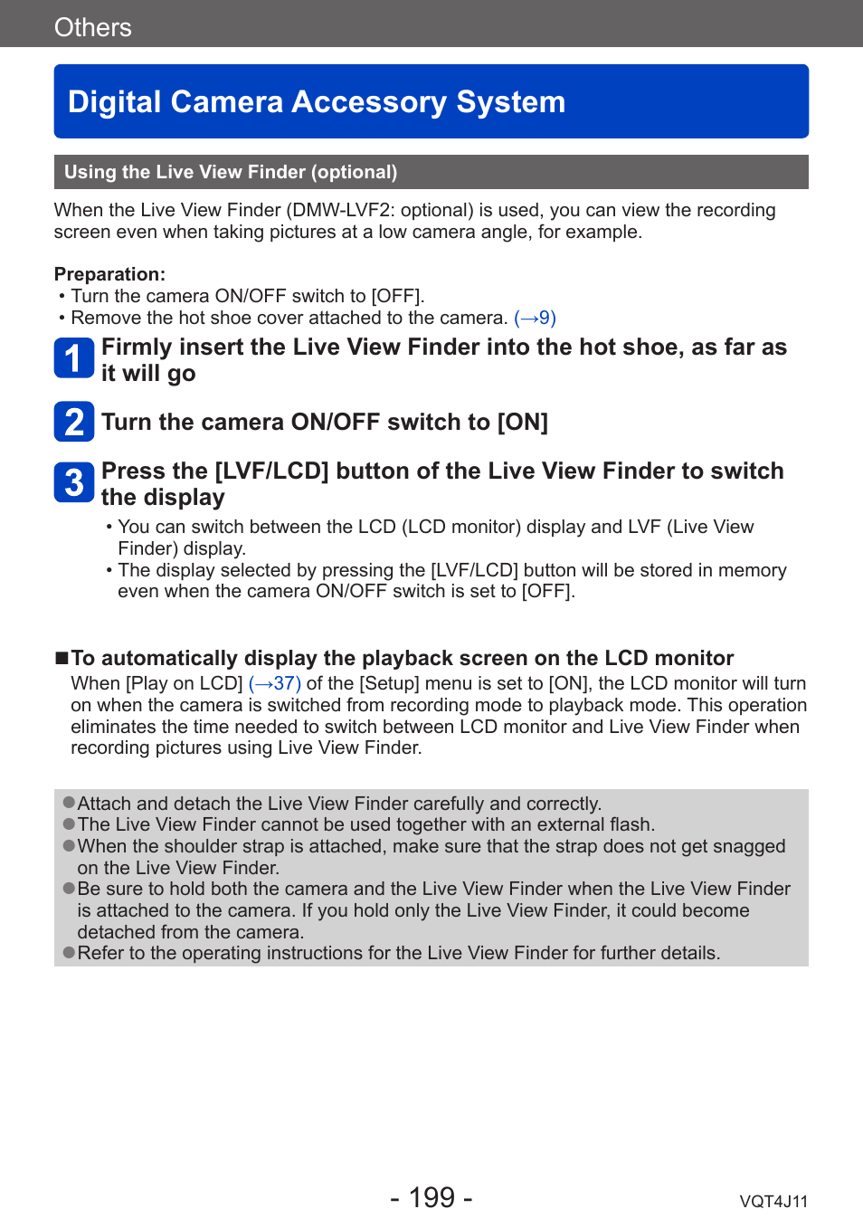Digital camera accessory system, Using the live view finder (optional), Others | Panasonic DMC-LX7K User Manual | Page 199 / 226