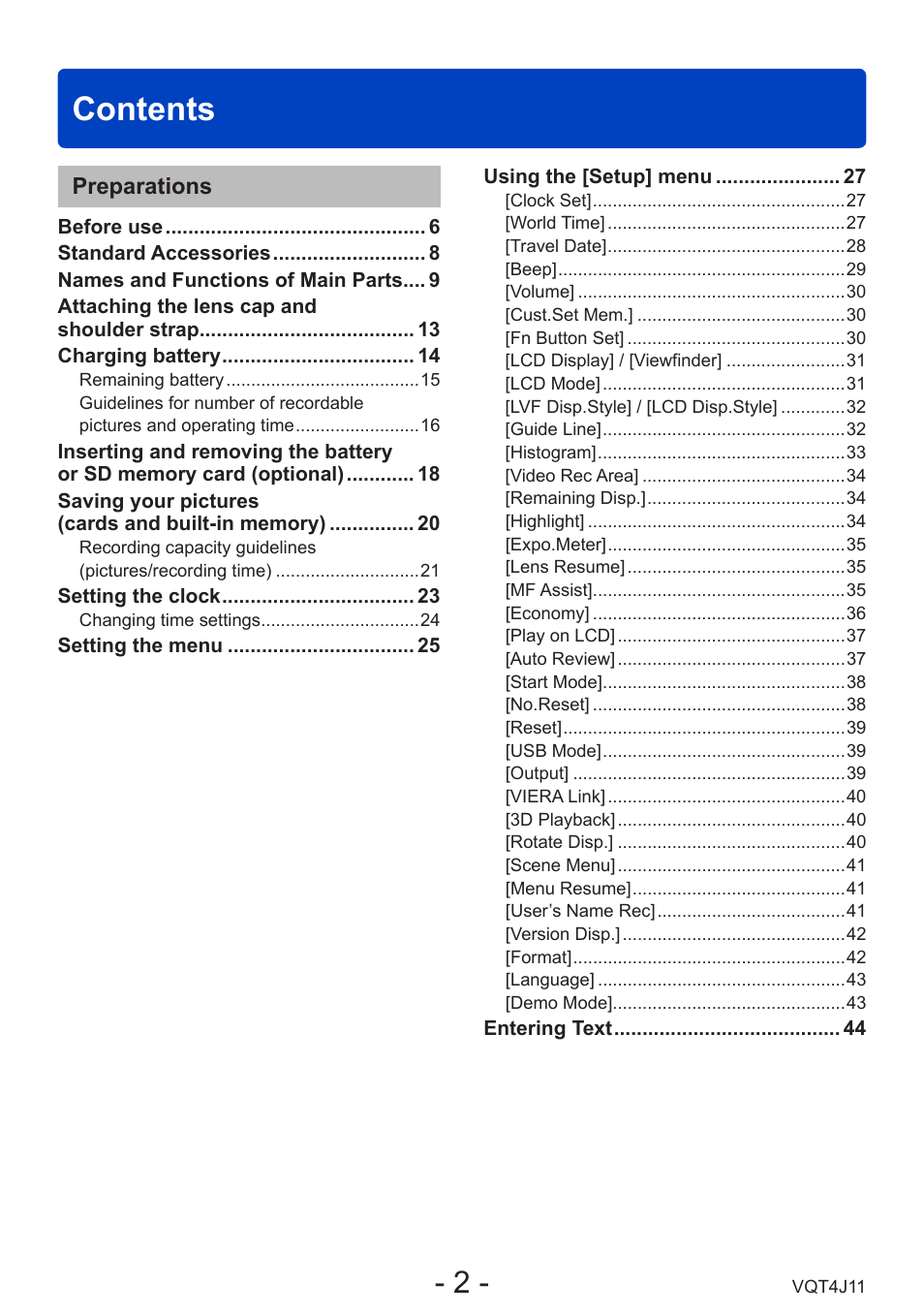 Panasonic DMC-LX7K User Manual | Page 2 / 226