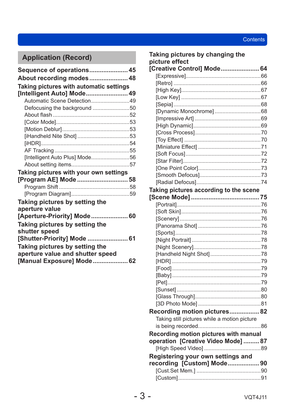Application (record) | Panasonic DMC-LX7K User Manual | Page 3 / 226