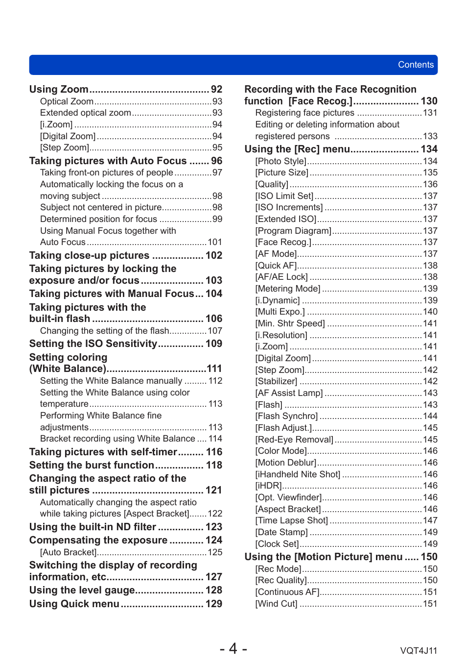 Panasonic DMC-LX7K User Manual | Page 4 / 226