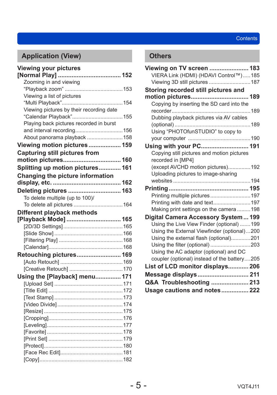 Application (view), Others | Panasonic DMC-LX7K User Manual | Page 5 / 226
