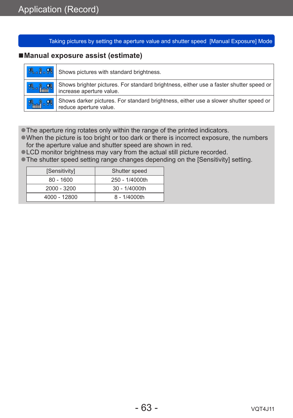 Application (record) | Panasonic DMC-LX7K User Manual | Page 63 / 226