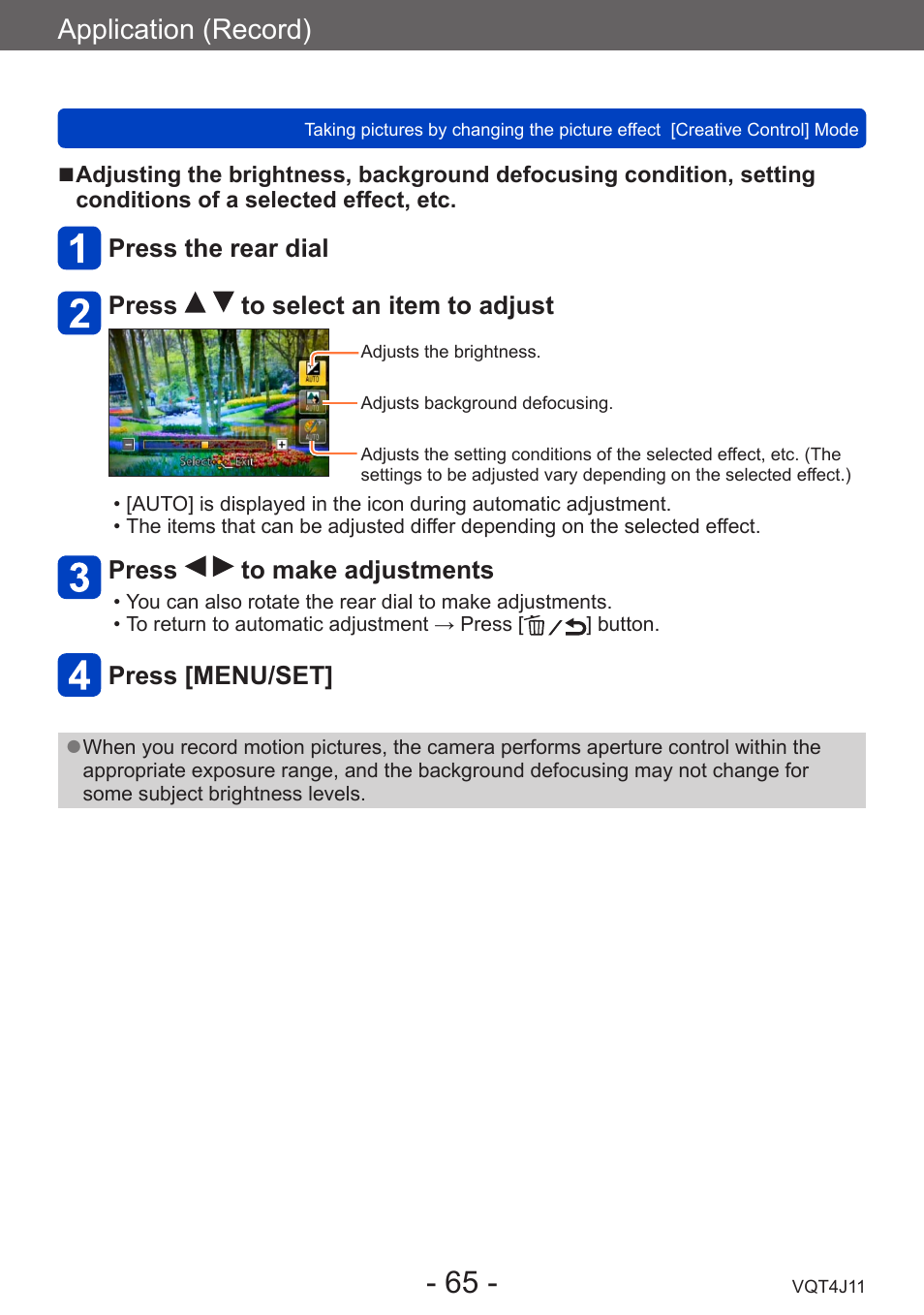 Application (record) | Panasonic DMC-LX7K User Manual | Page 65 / 226