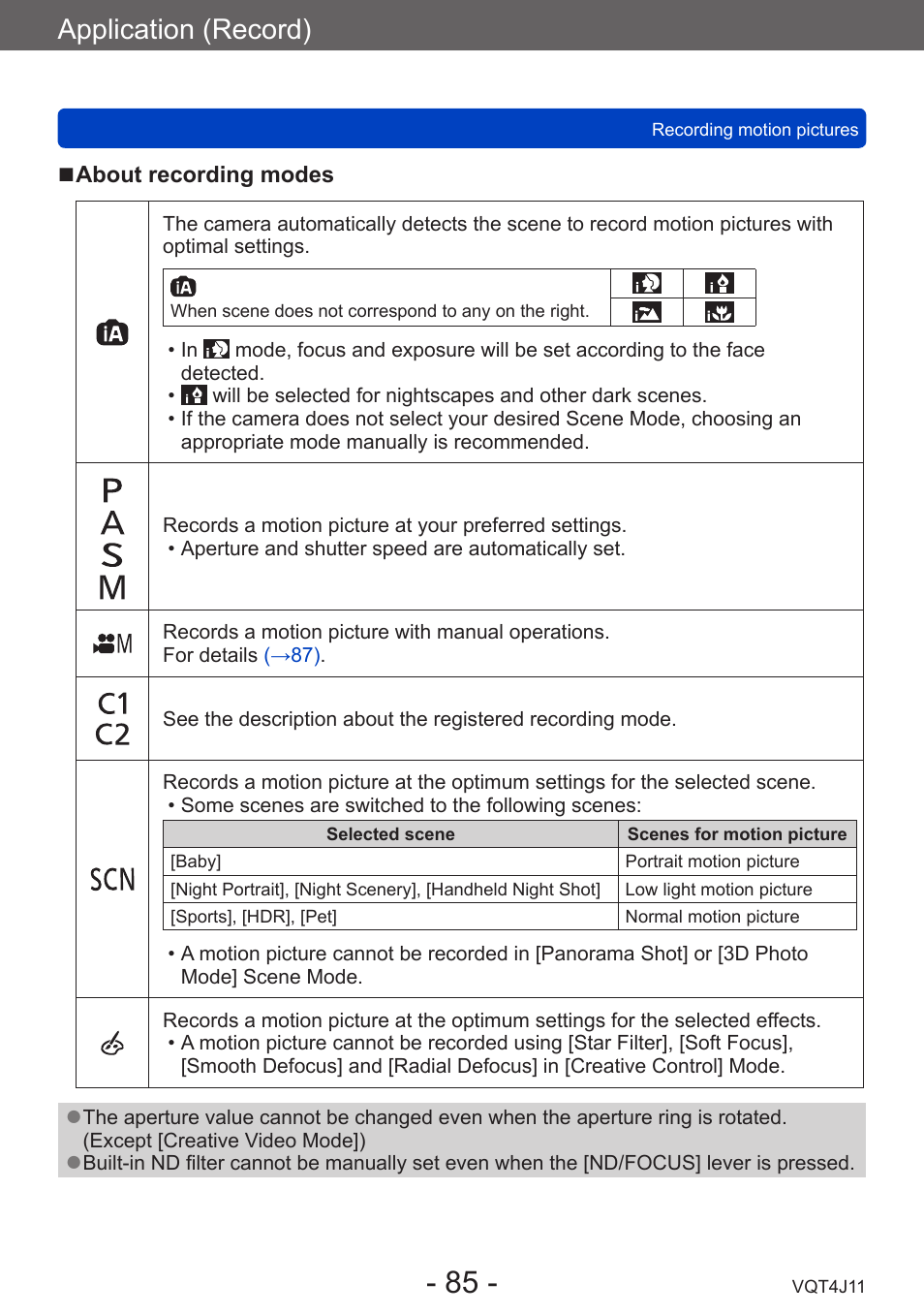 Application (record) | Panasonic DMC-LX7K User Manual | Page 85 / 226