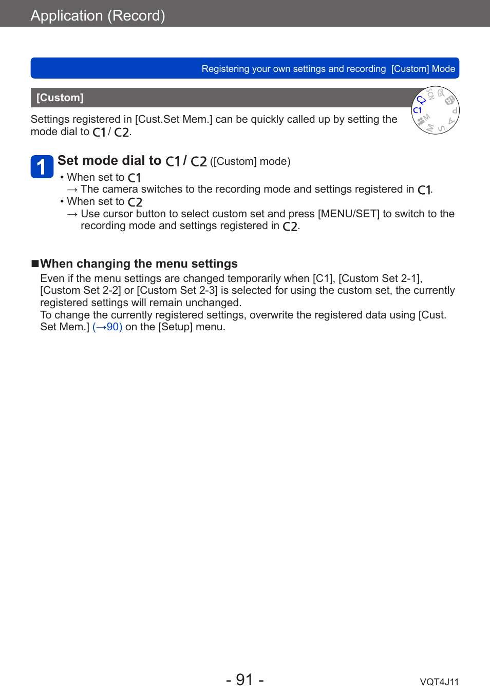 Custom, Application (record), Set mode dial to | Panasonic DMC-LX7K User Manual | Page 91 / 226