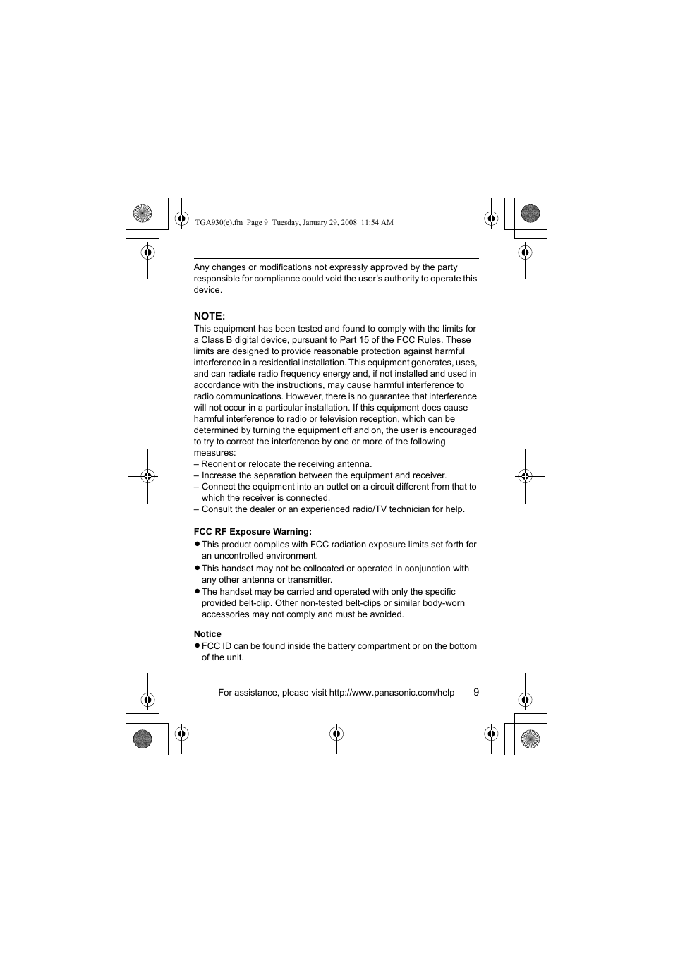 Panasonic KX-TGA930T User Manual | Page 9 / 11