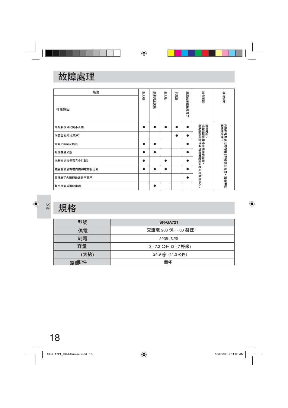 Panasonic SR-GA721 User Manual | Page 18 / 39