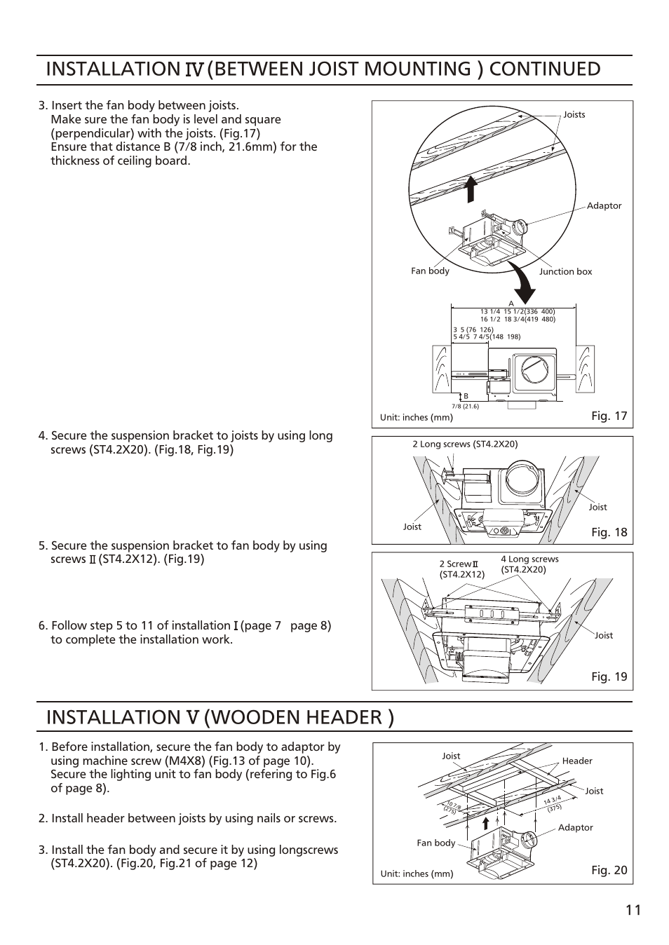 Т³ 11, Installation | Panasonic FV-08VFL3 User Manual | Page 11 / 16