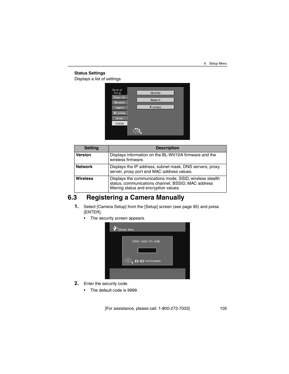 Registering a camera manually, 3 registering a camera manually | Panasonic BL-MS103A User Manual | Page 105 / 184