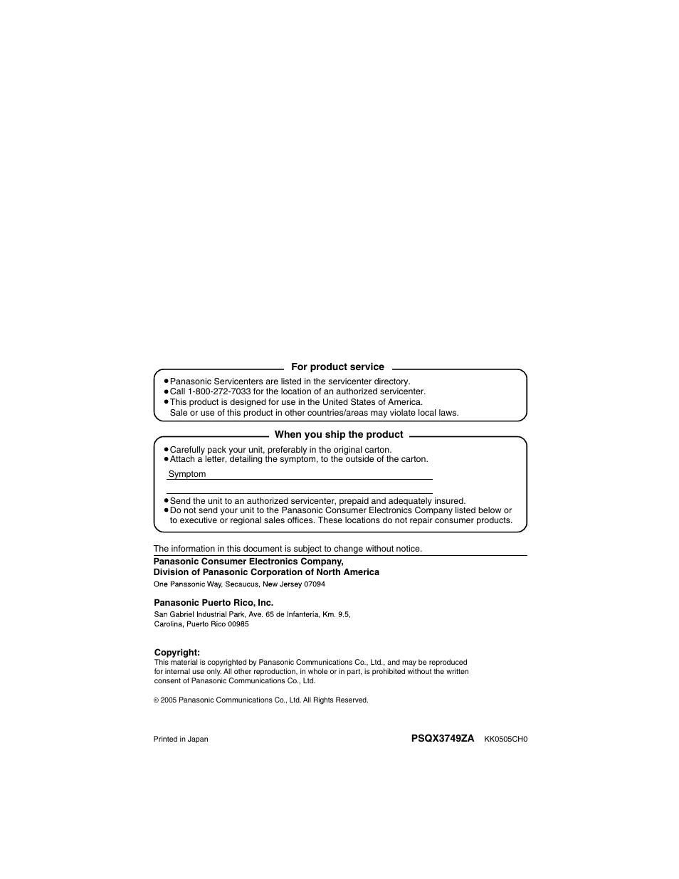 Panasonic BL-MS103A User Manual | Page 184 / 184