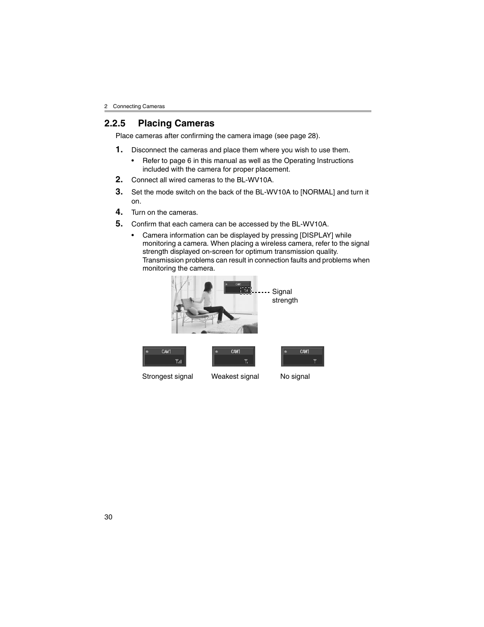 Placing cameras | Panasonic BL-MS103A User Manual | Page 30 / 184