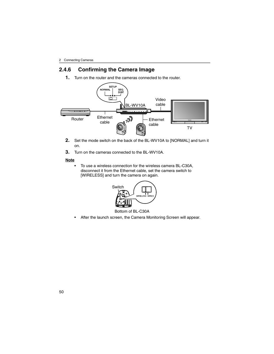 Confirming the camera image, 6 confirming the camera image | Panasonic BL-MS103A User Manual | Page 50 / 184