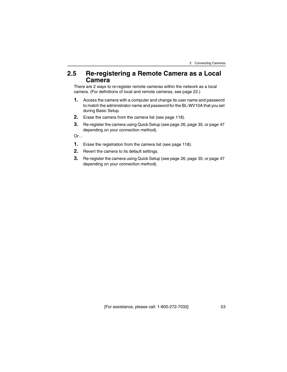 Re-registering a remote camera as a local camera, 5 re-registering a remote camera as a local camera | Panasonic BL-MS103A User Manual | Page 53 / 184
