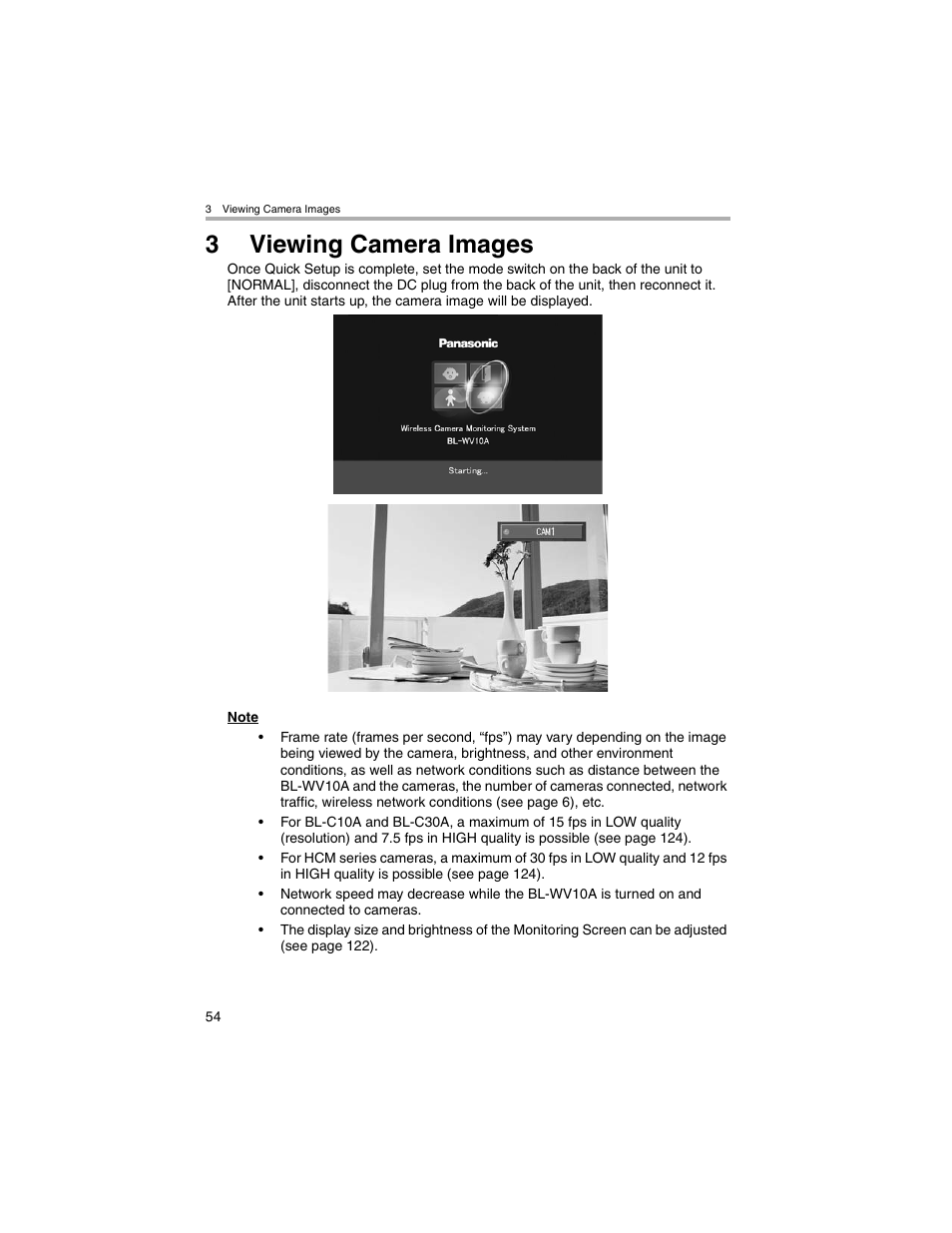 Viewing camera images, 3viewing camera images | Panasonic BL-MS103A User Manual | Page 54 / 184