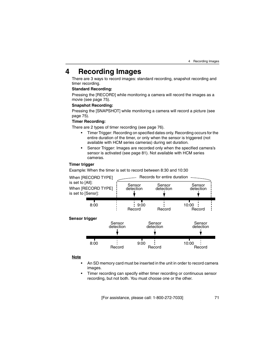 Recording images, 4recording images | Panasonic BL-MS103A User Manual | Page 71 / 184
