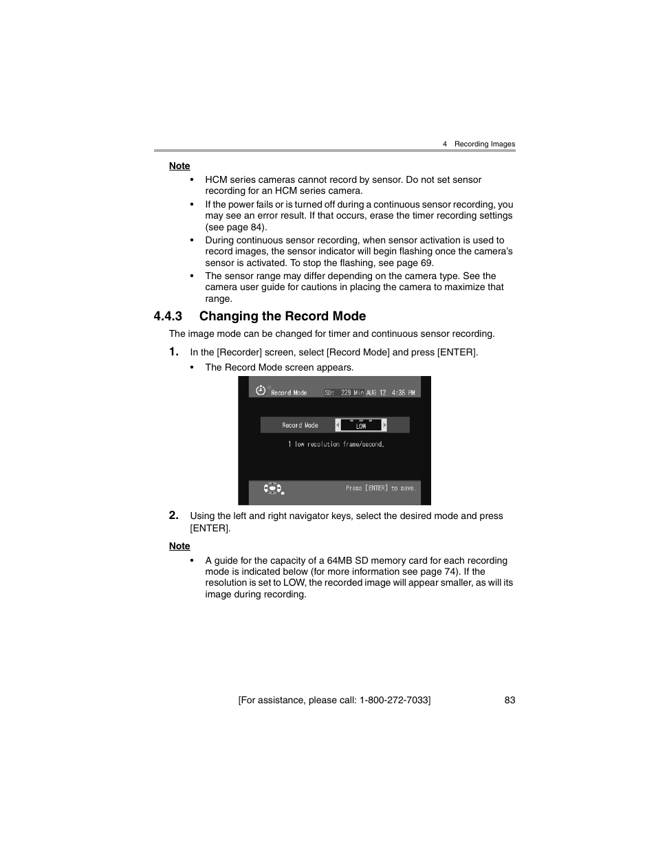 3 changing the record mode | Panasonic BL-MS103A User Manual | Page 83 / 184