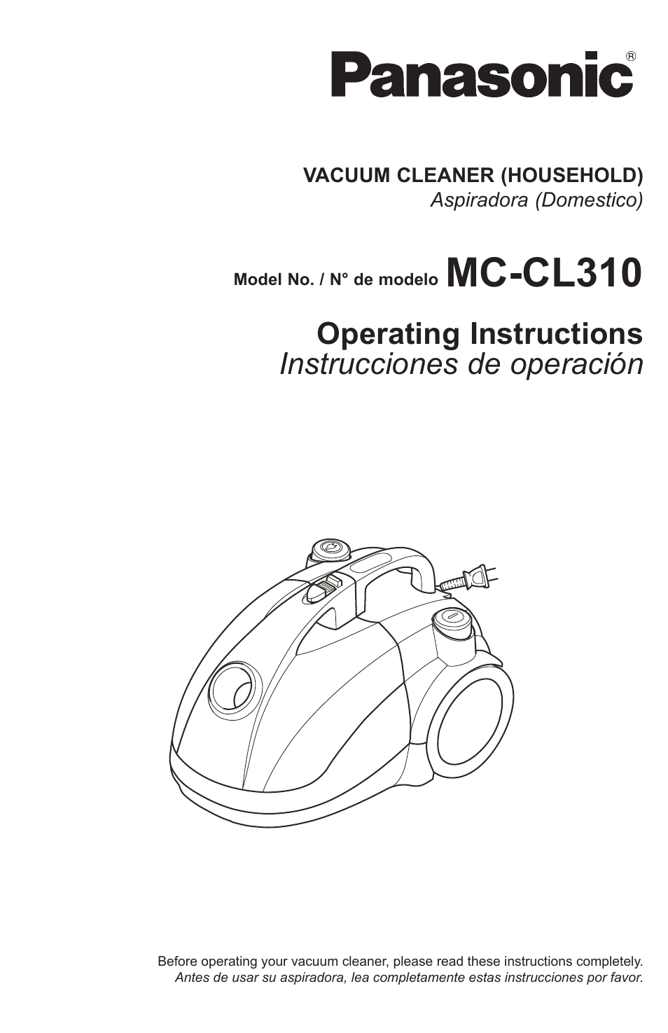 Panasonic MC-CL310 User Manual | 32 pages
