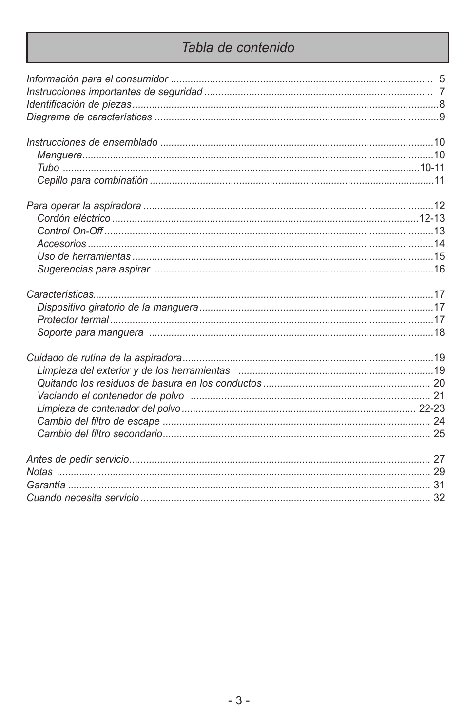 Panasonic MC-CL310 User Manual | Page 3 / 32