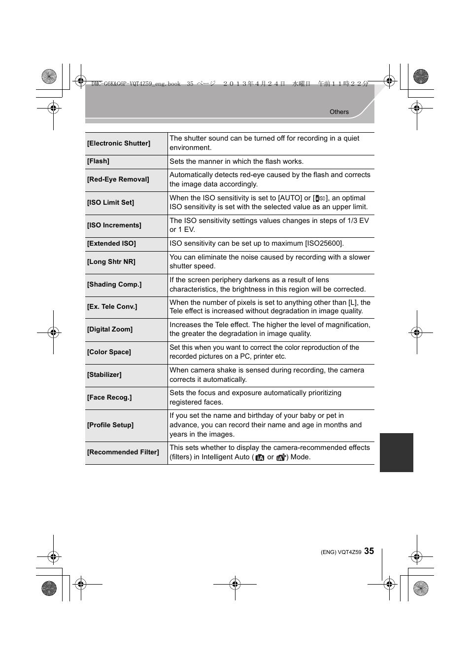 Panasonic DMC-G6KK User Manual | Page 35 / 52