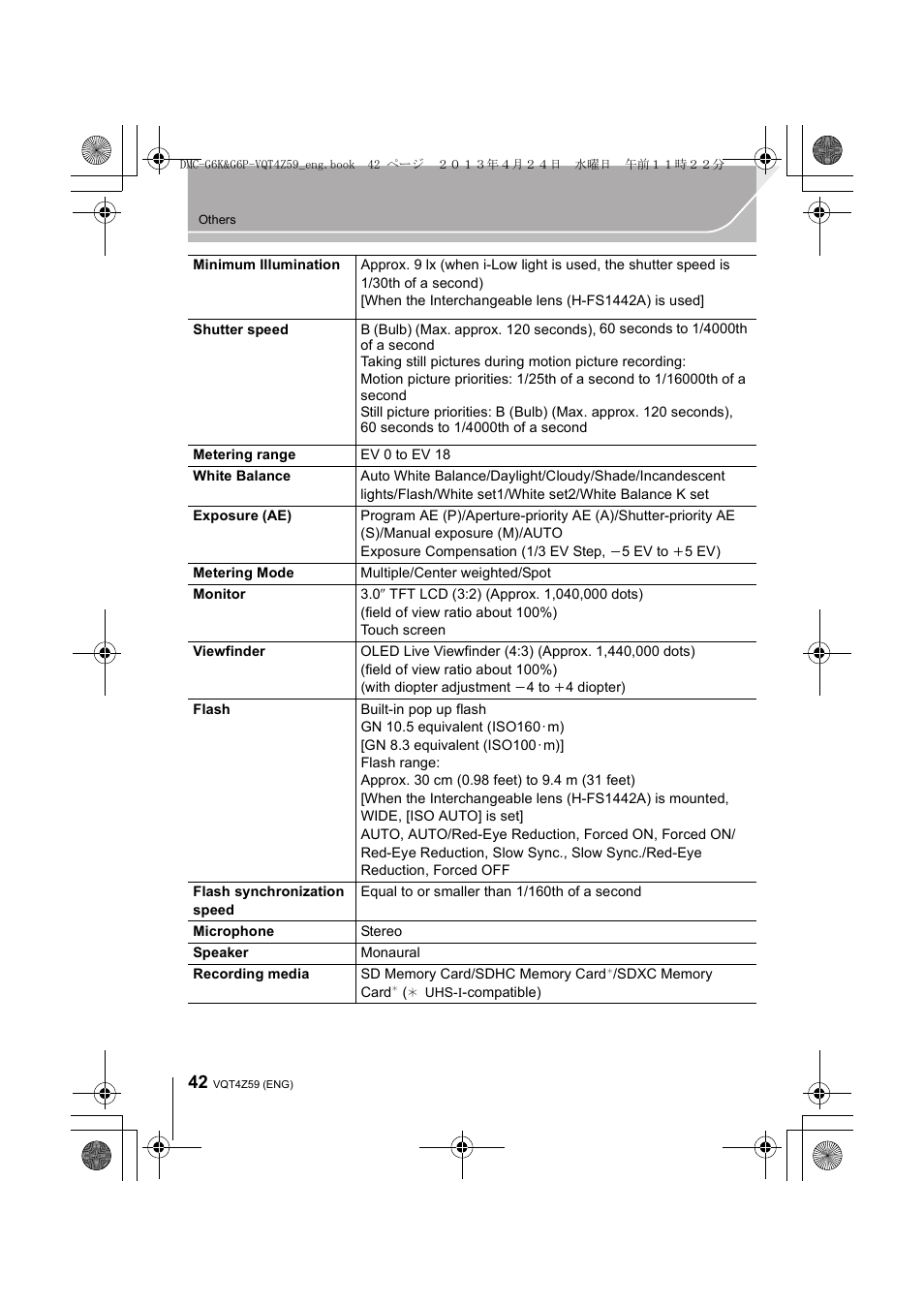 Panasonic DMC-G6KK User Manual | Page 42 / 52