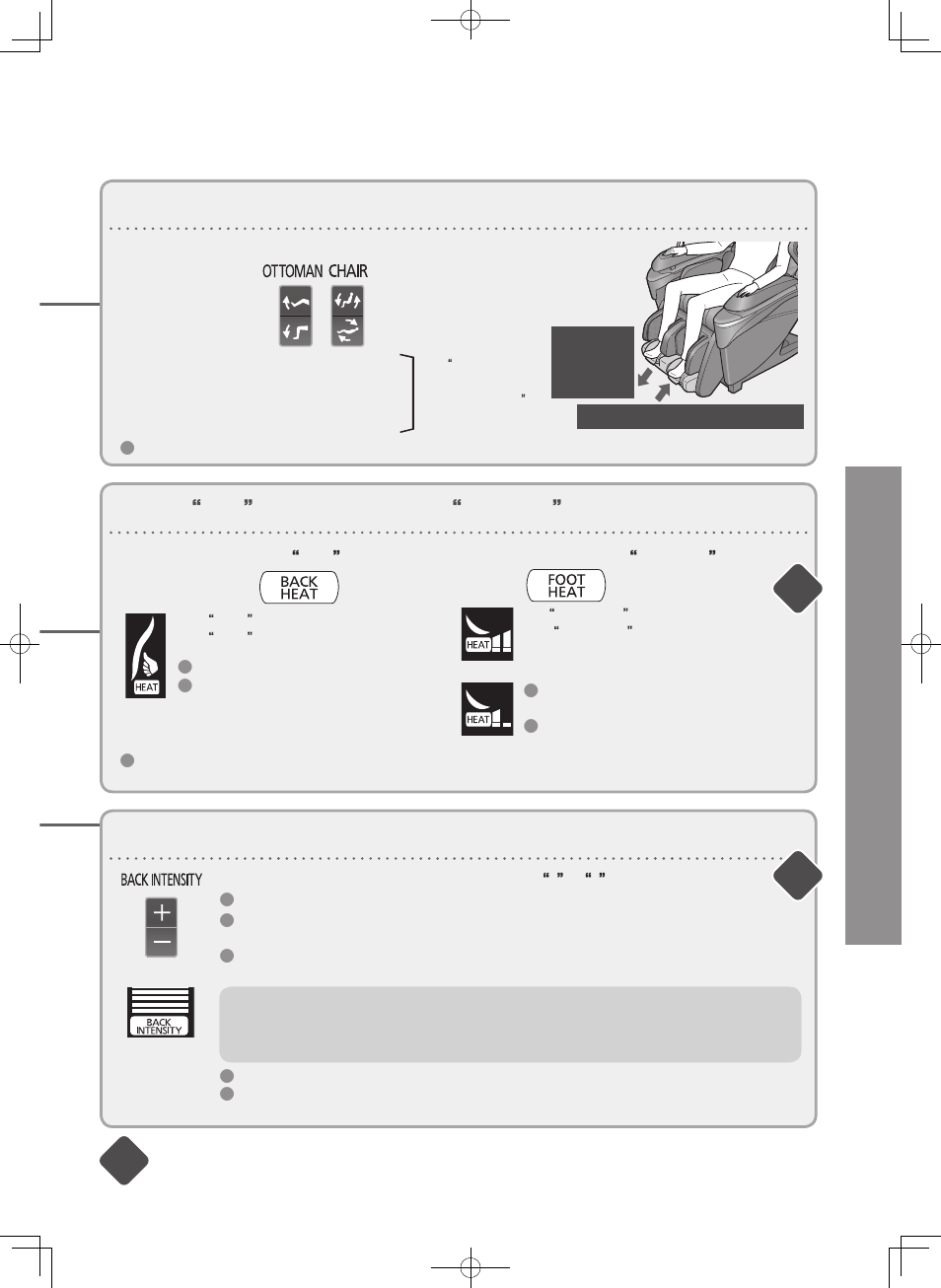 Ho w to use, En29 to adjust the back intensity | Panasonic EP-MA73KU User Manual | Page 28 / 59