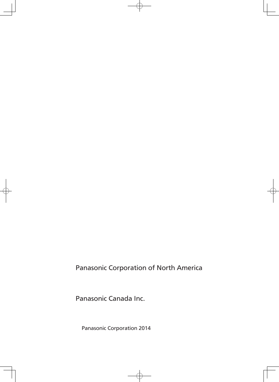 Panasonic corporation of north america, Panasonic canada inc | Panasonic EP-MA73KU User Manual | Page 59 / 59