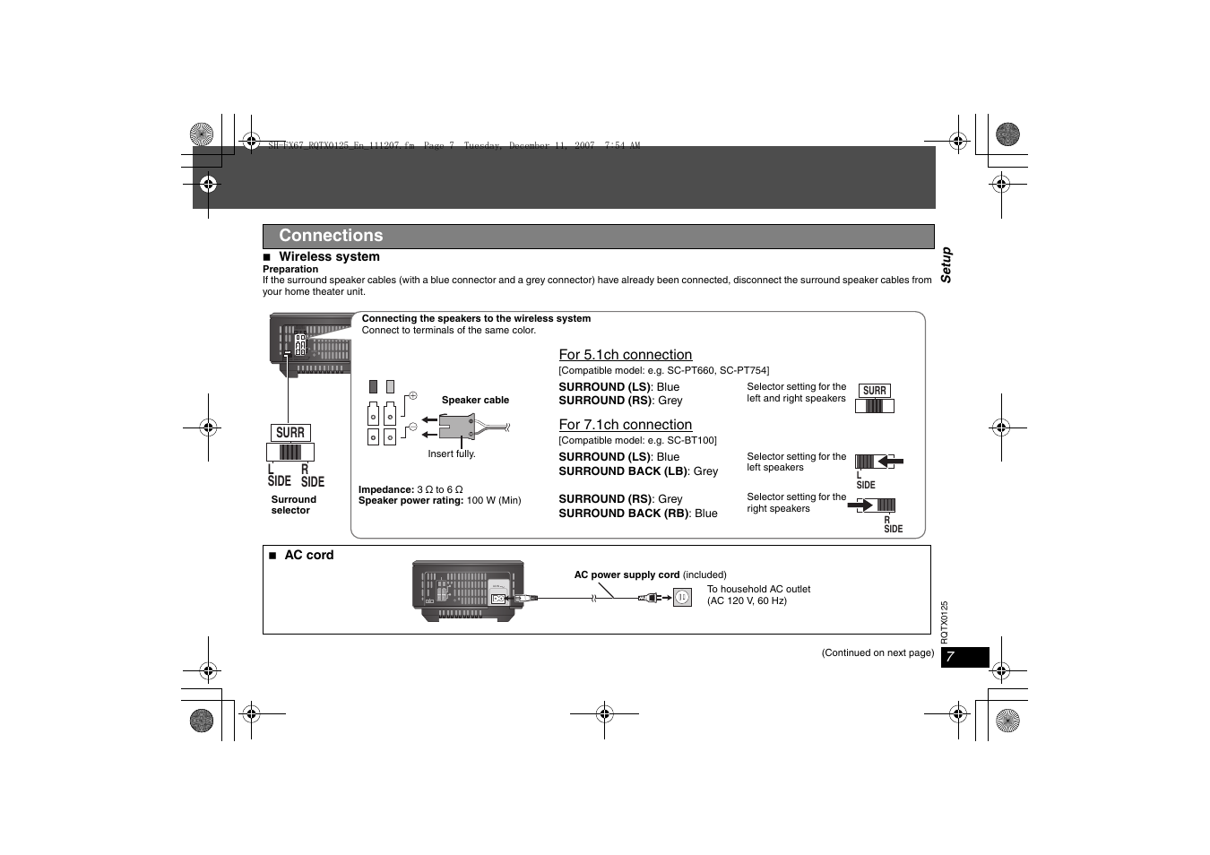 Connections | Panasonic SH-FX67 User Manual | Page 7 / 16